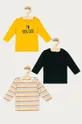 žltá Name it - Detské tričko s dlhým rukávom 56-86 cm (3-pak) Dievčenský