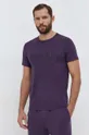 μωβ Βαμβακερή πιτζάμα μπλουζάκι Calvin Klein Underwear Ανδρικά