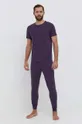 Бавовняна піжамна футболка Calvin Klein Underwear фіолетовий