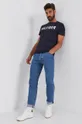 Tommy Hilfiger T-shirt bawełniany UM0UM02011 granatowy
