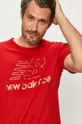 czerwony New Balance - T-shirt MT03503REP