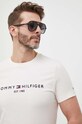 Βαμβακερό μπλουζάκι Tommy Hilfiger μπεζ MW0MW11797