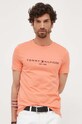 Tommy Hilfiger t-shirt bawełniany pomarańczowy MW0MW11797