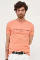 oranžna Bombažna kratka majica Tommy Hilfiger
