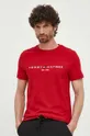 czerwony Tommy Hilfiger t-shirt bawełniany
