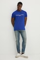 Хлопковая футболка Tommy Hilfiger MW0MW11797 голубой AW25
