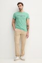 Tommy Hilfiger tricou din bumbac MW0MW11797 verde SS25