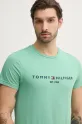 Tommy Hilfiger t-shirt bawełniany zielony MW0MW11797