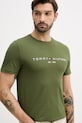 Tommy Hilfiger t-shirt bawełniany zielony MW0MW11797