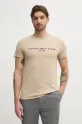 Tommy Hilfiger t-shirt bawełniany beżowy MW0MW11797