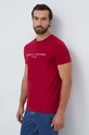 Tommy Hilfiger t-shirt bawełniany MW0MW11797 bordowy SS25