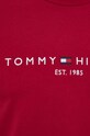 Tommy Hilfiger t-shirt bawełniany bordowy MW0MW11797