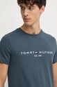 Bavlnené tričko Tommy Hilfiger sivá MW0MW11797