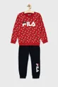 κόκκινο Παιδικές βαμβακερές πιτζάμες Fila Για αγόρια