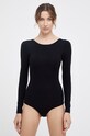 Spanx - Longsleeve modelujący SCOOP NECK LONG SLEEVES BODYSUIT czarny 20329R