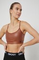 Sportovní podprsenka Dkny jemně vyztužené hnědá DP1T7889