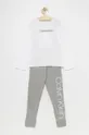 sivá Detské bavlnené pyžamo Calvin Klein Underwear Dievčenský