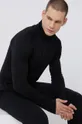 čierna Vlnené tričko s dlhým rukávom Icebreaker Pánsky