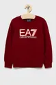 μπορντό EA7 Emporio Armani - Παιδική βαμβακερή μπλούζα Για αγόρια