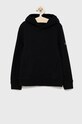 Dětská bavlněná mikina Calvin Klein Jeans s kapucí černá IB0IB00682.4890