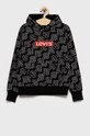 Levi's Bluza bawełniana dziecięca nadruk czarny 8ED476.NEW.B