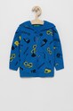 Mikina United Colors of Benetton potlač modrá 33AMC5988