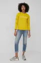 Βαμβακερή μπλούζα Calvin Klein κίτρινο