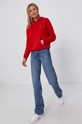 Tommy Jeans Bluza bawełniana DW0DW10395.4890 czerwony