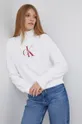 biela Bavlnená mikina Calvin Klein Jeans