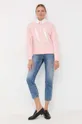 Βαμβακερή μπλούζα Armani Exchange ροζ
