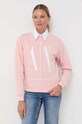 Armani Exchange bluza bawełniana różowy 8NYM02.YJ68Z