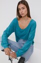 Roxy - Bluzka bawełniana turkusowy ERJKT03802