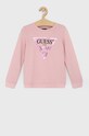 Guess Bluza bawełniana dziecięca nadruk różowy J74Q10.KAUG0