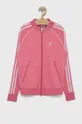 рожевий Дитяча бавовняна кофта adidas Originals Для дівчаток