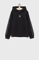 Dětská mikina Calvin Klein Jeans s kapucí černá IG0IG00933.4890