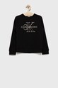Dětská mikina Calvin Klein Jeans bez kapuce černá IG0IG01104.4890
