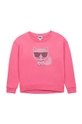 różowy Karl Lagerfeld - Bluza bawełniana dziecięca Z15338.86.108 Dziewczęcy