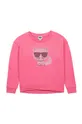 ροζ Karl Lagerfeld - Παιδική βαμβακερή μπλούζα Για κορίτσια