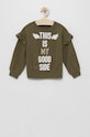 Detská bavlnená mikina United Colors of Benetton nášivka zelená 3J74C15CO