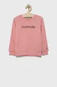 różowy Calvin Klein Jeans Bluza bawełniana dziecięca IU0IU00162.4890 Dziecięcy