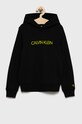 Calvin Klein Jeans Bluza bawełniana dziecięca IU0IU00163.4890 nadruk czarny IU0IU00163.4890