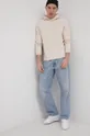 Βαμβακερή μπλούζα Tommy Jeans μπεζ
