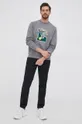 Βαμβακερή μπλούζα Lacoste γκρί