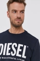 granatowy Diesel Bluza bawełniana