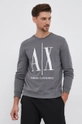 Pamučna dukserica Armani Exchange siva