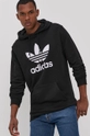 adidas Originals bombažni pulover črna