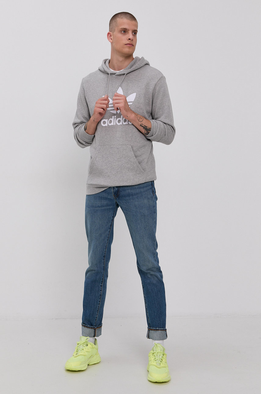 Pamučna dukserica adidas Originals siva