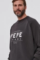 siva Pamučna dukserica Pepe Jeans