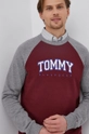 burgundské Bavlnená mikina Tommy Hilfiger