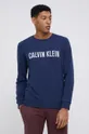 tmavomodrá Pyžamové tričko s dlhým rukávom Calvin Klein Underwear Pánsky